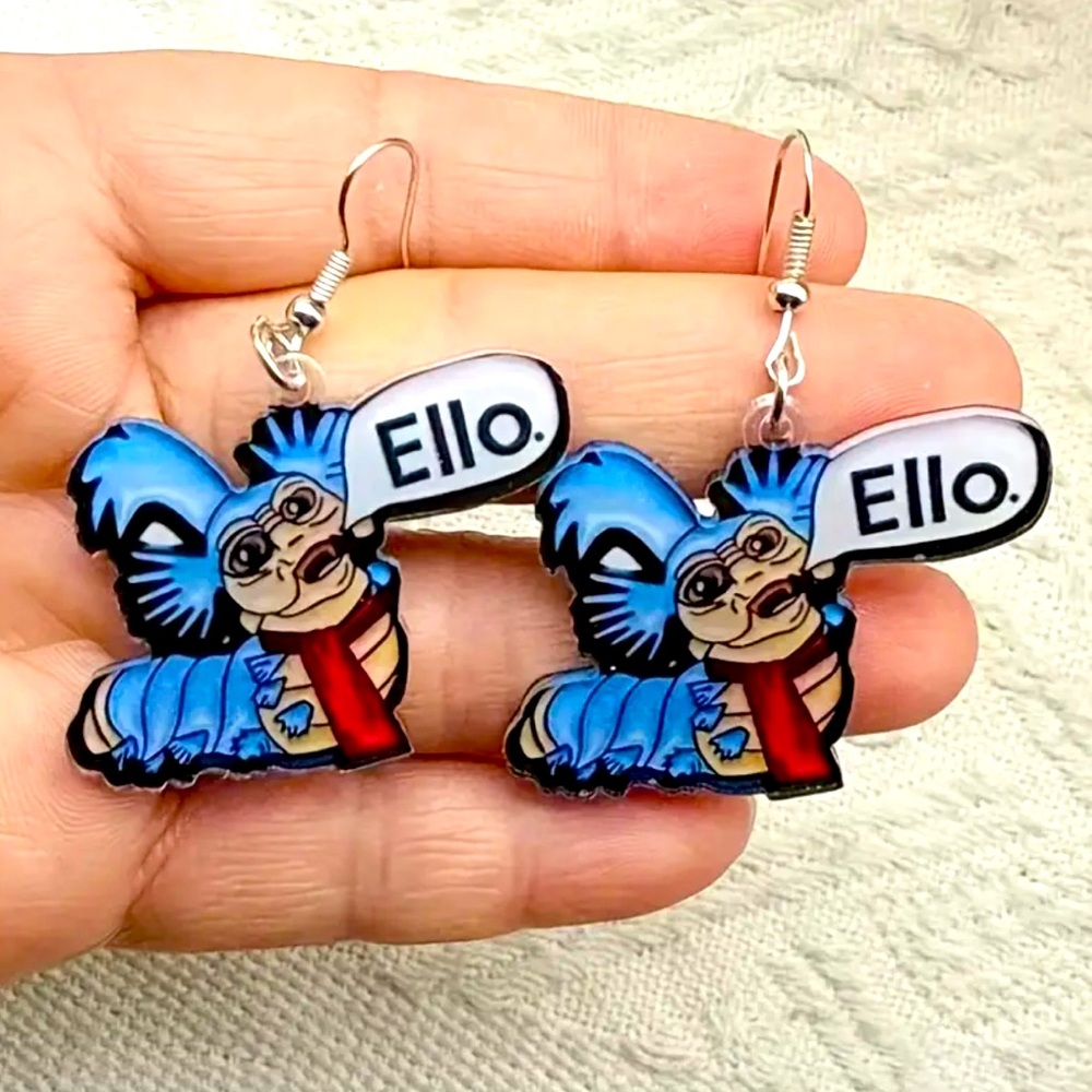 Acrylic Labyrinth Worm Earrings